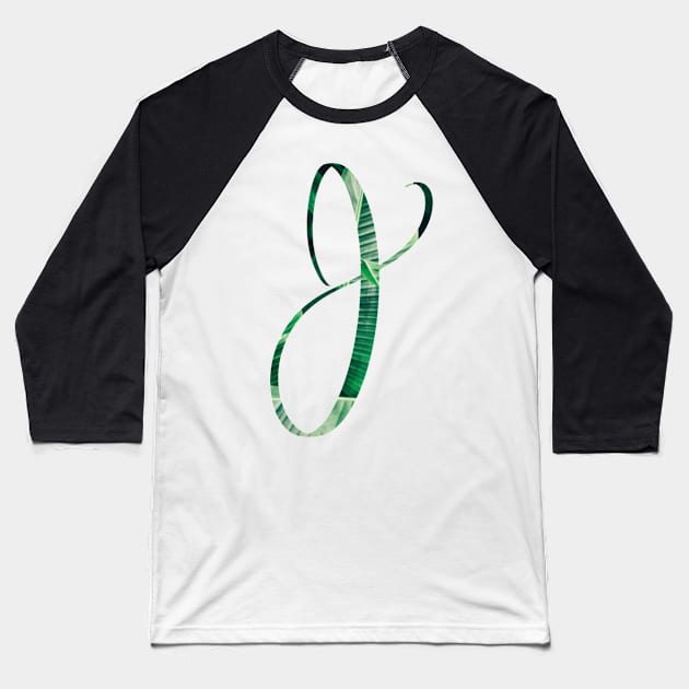 J initial cursive Baseball T-Shirt by LFariaDesign